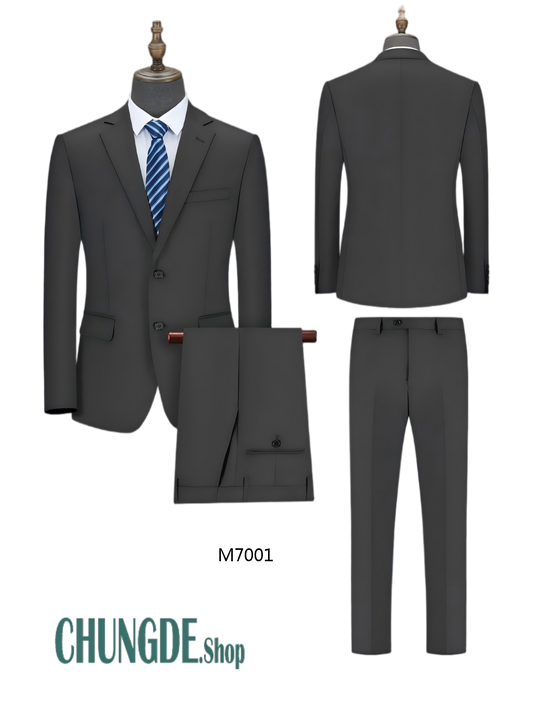 カスタム紳士服 スーツ セット · 2ツボタン·ノッチドラペル · 黒 · M7001